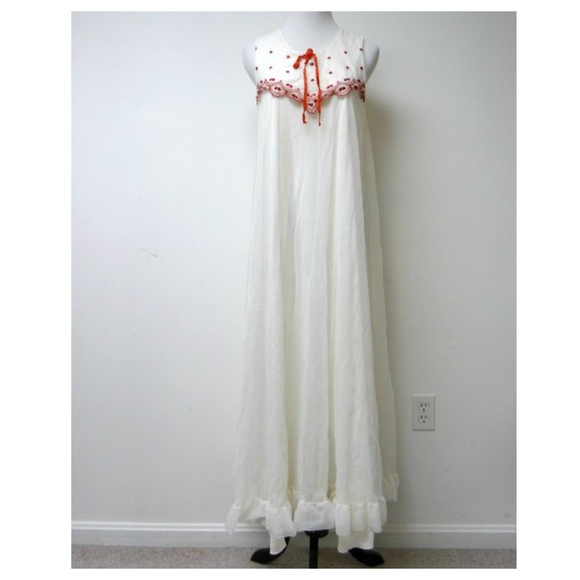 VTG hearts sheer nightie / nightgown - Picture 3 of 5